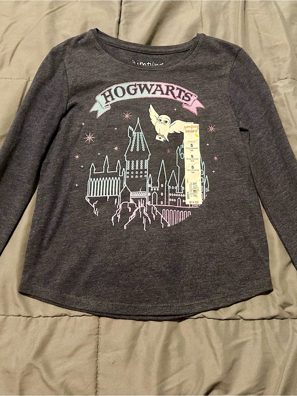 Jumping Beans Gray Hogwarts Long-Sleeve Graphic Tee